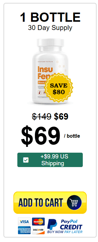 Insufend 30-day supply bottle for blood sugar support supplement, order now