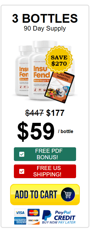 Insufend 90-day supply bottle for blood sugar support supplement, order now