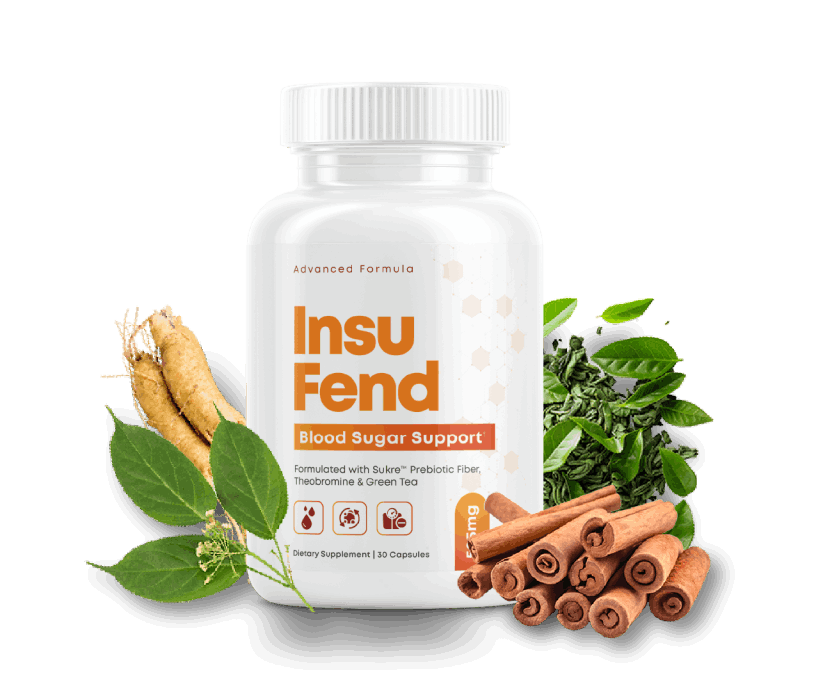 Insufend Blood Sugar Support Supplement – 1 Bottle Front View for Healthy Glucose Levels